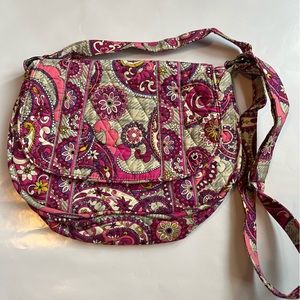 Vera Bradley Pink&Gray Floral Crossbody/Shoulder Purse
